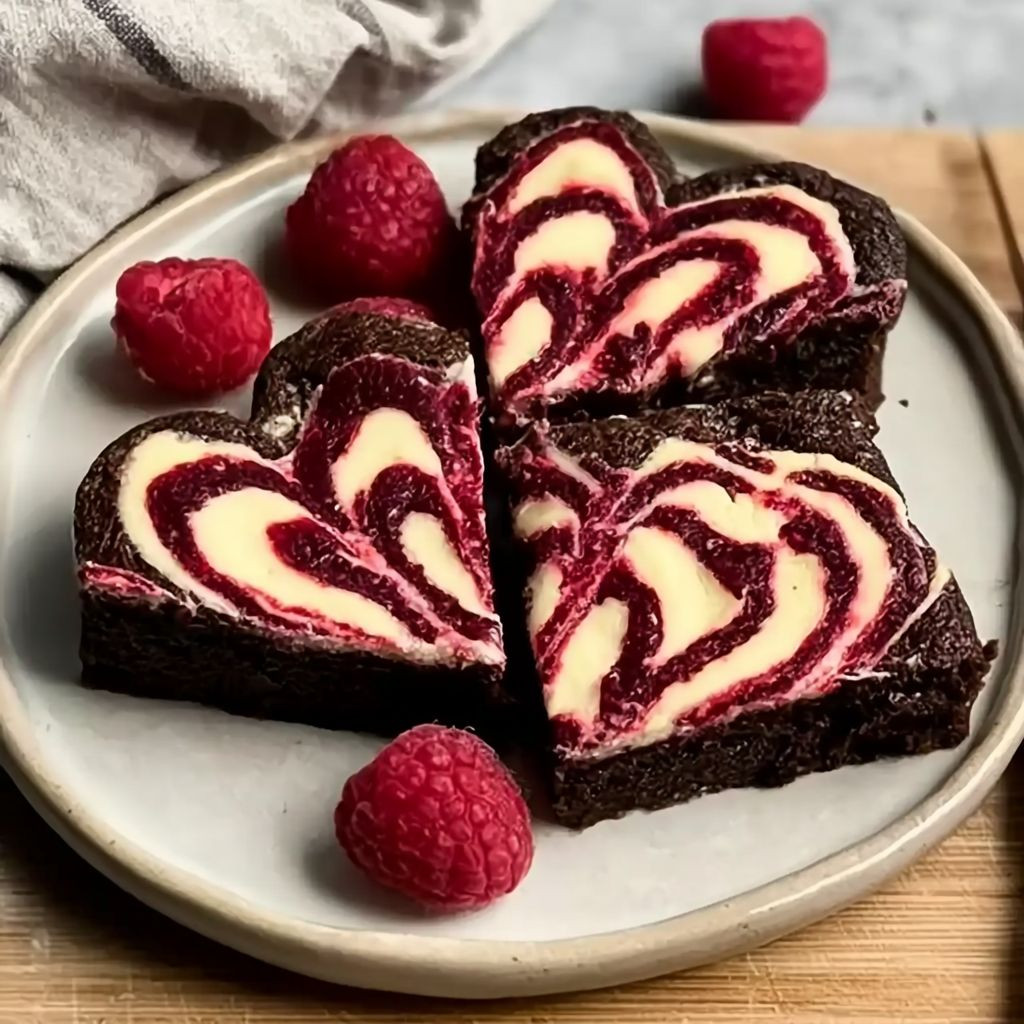 Brownieherzen mit Cheesecake